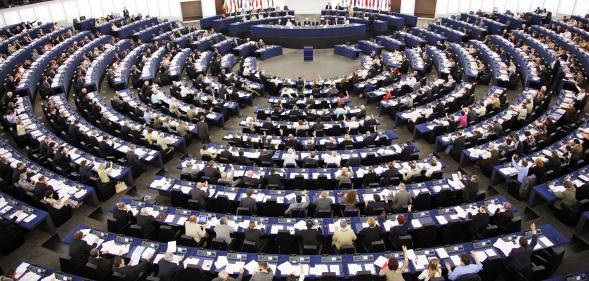 MEPs vote in the European Parliament in Strasbourg.