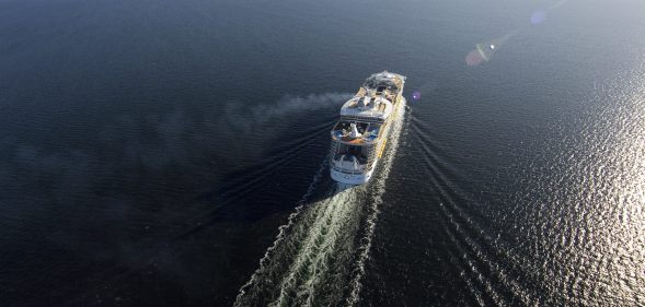 A cruise ship, such as the one used for the gay cruise the two men were trying to board.