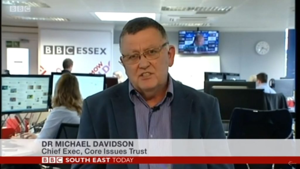 Mike Davidson, CEO of the Core Issues Trust, frequently appears in the media