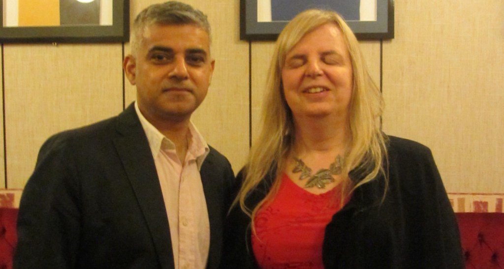 Emily Brothers standing with Sadiq Khan