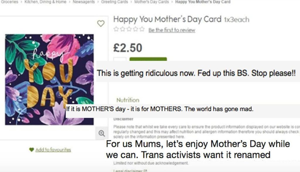 Sainsburys Launches Same Sex Mothers Day Card For People With Two