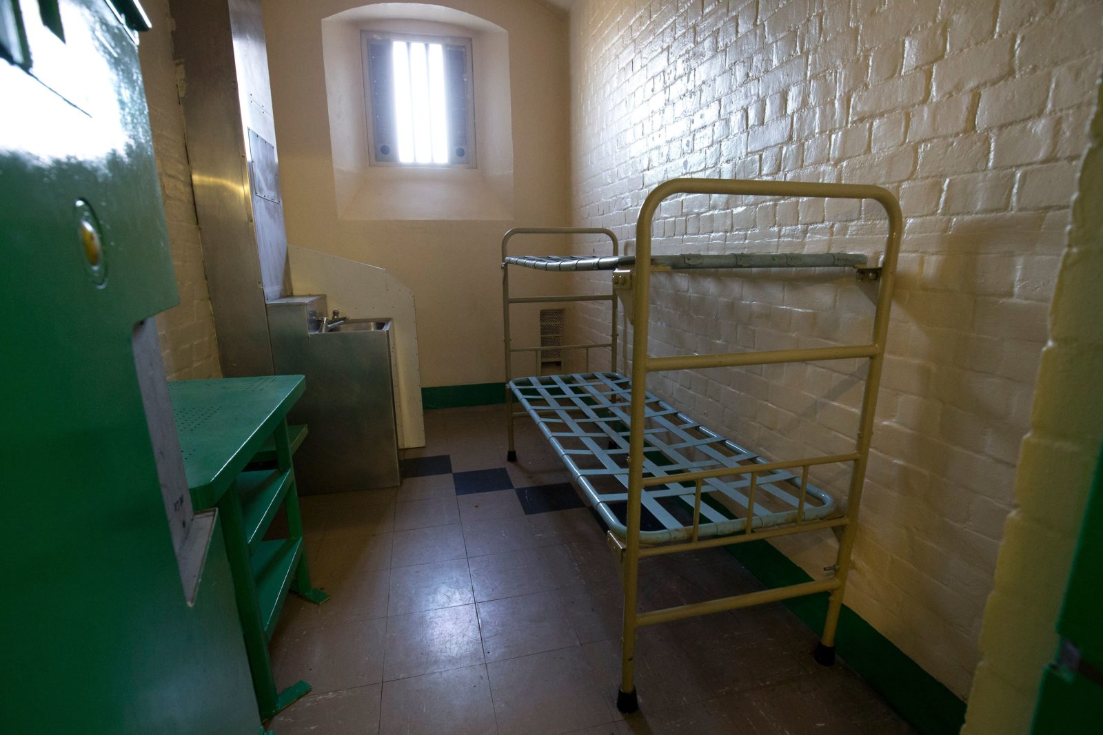 Oscar Wilde: A cell is pictured inside Reading Gaol