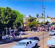 The Straight Pride rally and counter-protesters outside Planned Parenthood in Modesto, California.