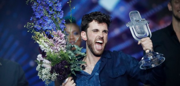 Duncan Laurence, representing The Netherlands, wins the Grand Final of the 64th annual Eurovision Song Contest held at Tel Aviv Fairgrounds on May 18, 2019 in Tel Aviv, Israel.