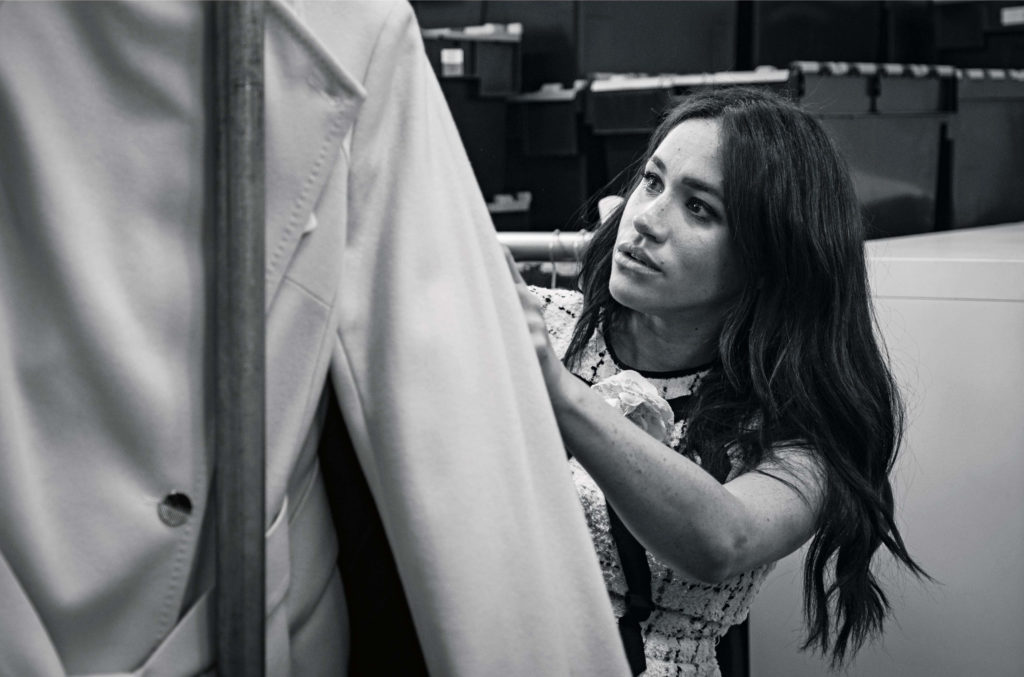 Britain's Meghan, Duchess of Sussex, Patron of Smart Works, in the workroom of the Smart Works London office.