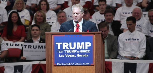 Wayne Allyn Root speaking to Donald Trump supporters at a 2016 campaign rally in Las Vegas, Nevada. (Gage Skidmore/Wikimedia Commons)