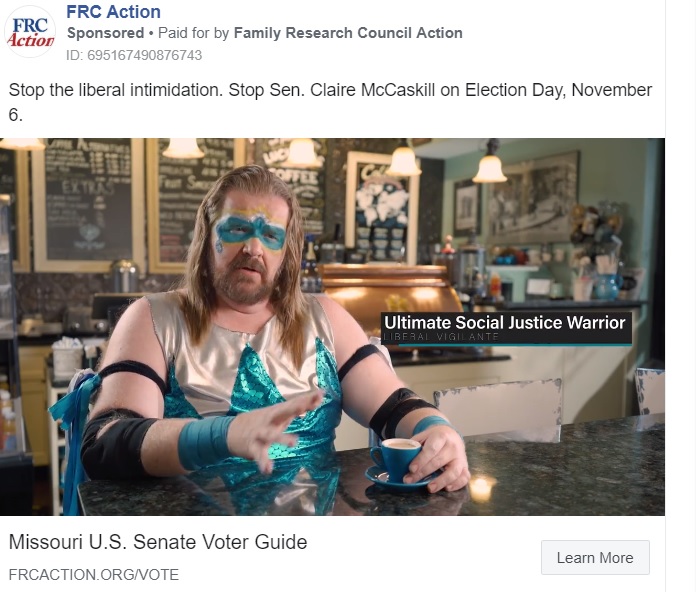 FRC Action ran an ad mocking a 'social justice warrior' that was shown to more than a million people