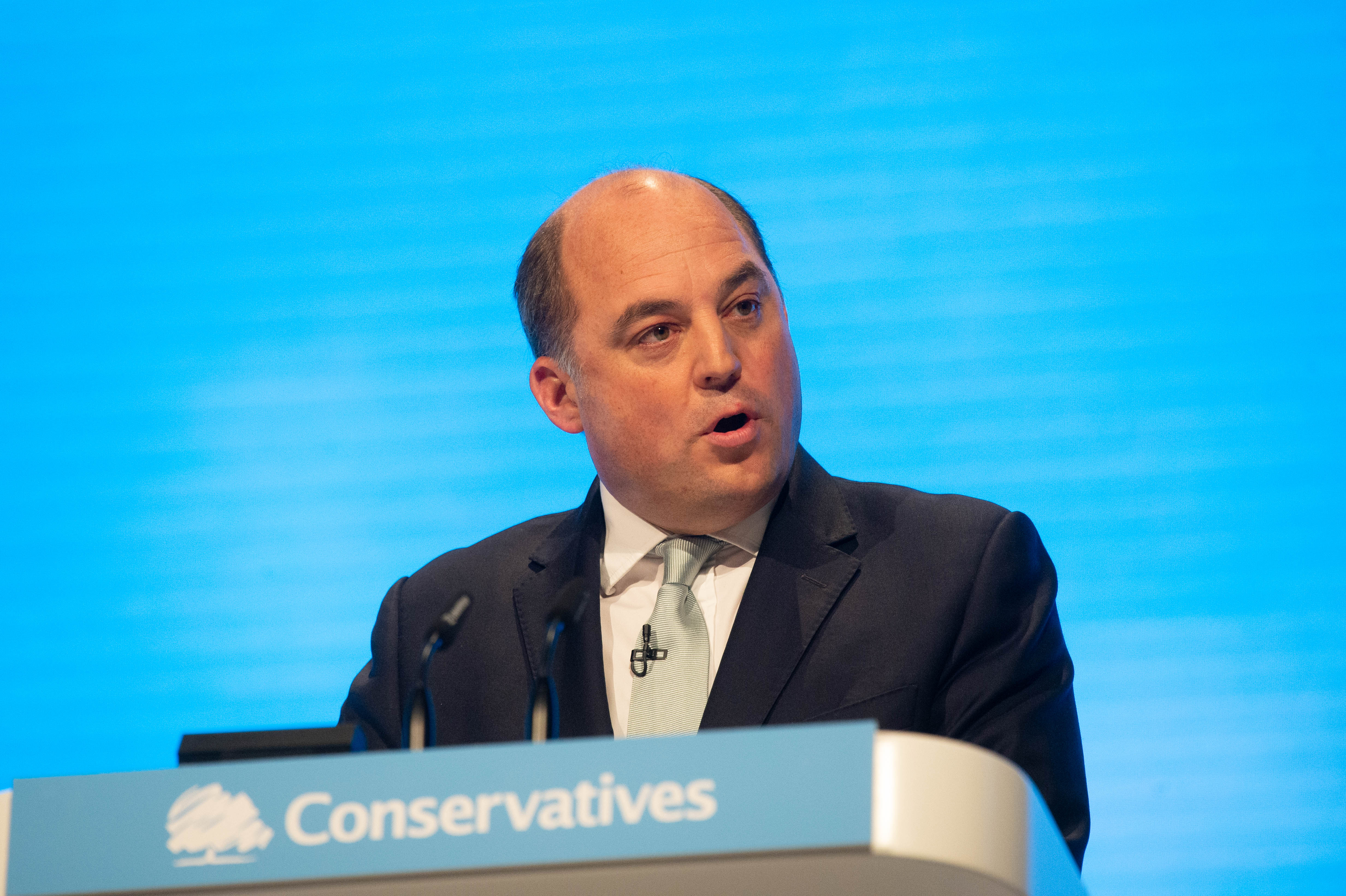 Ben Wallace, Defence Secretary, at the Conservative Party Conference. 