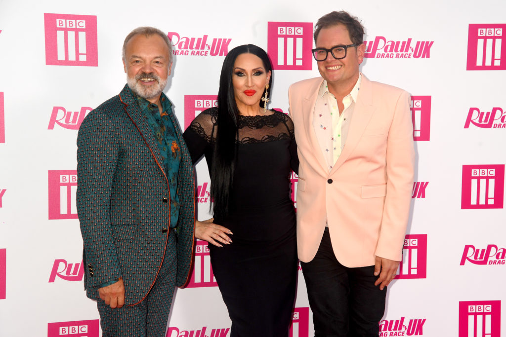 Graham Norton, Michelle Visage and Alan Carr attend the RuPaul's Drag Race UK premiere at on September 17, 2019 in London, England. 