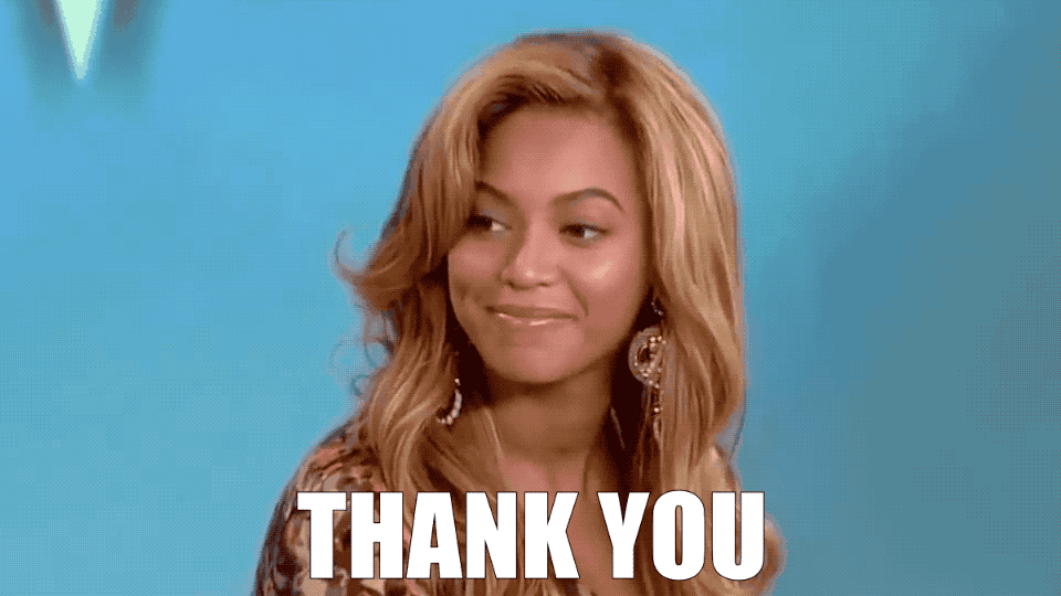 Beyoncé saying thank you