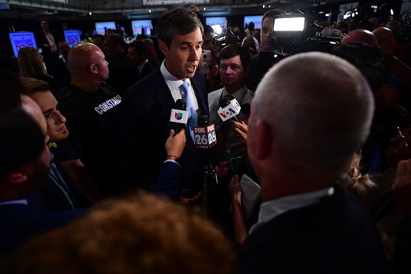 Democratic presidential hopeful Beto O'Rourke speaks with the press after the third Democratic debates. (FREDERIC J. BROWN/AFP/Getty Images)