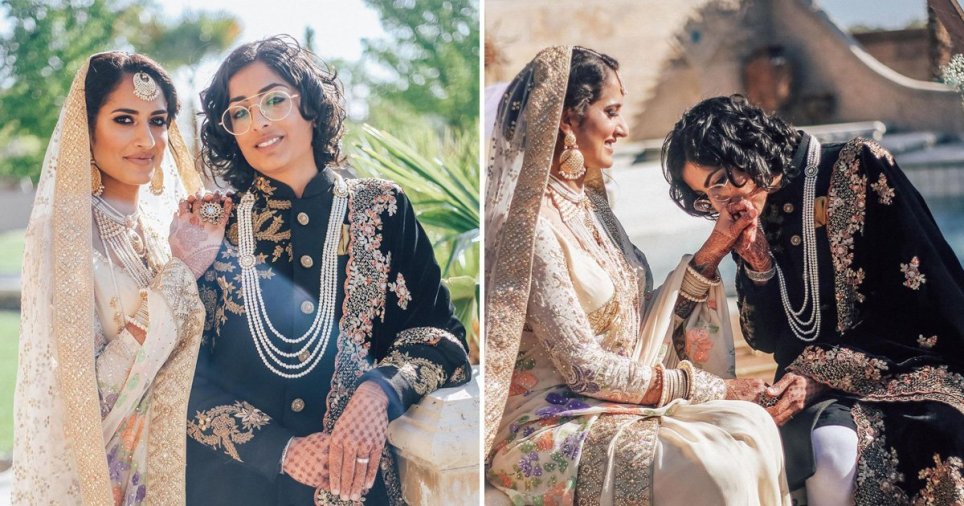 964px x 506px - Lesbian wedding of Pakistani-Indian couple goes viral