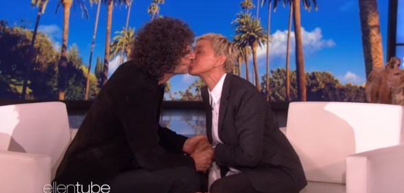 Ellen DeGeneres decided to kiss Howard Stern for some reason