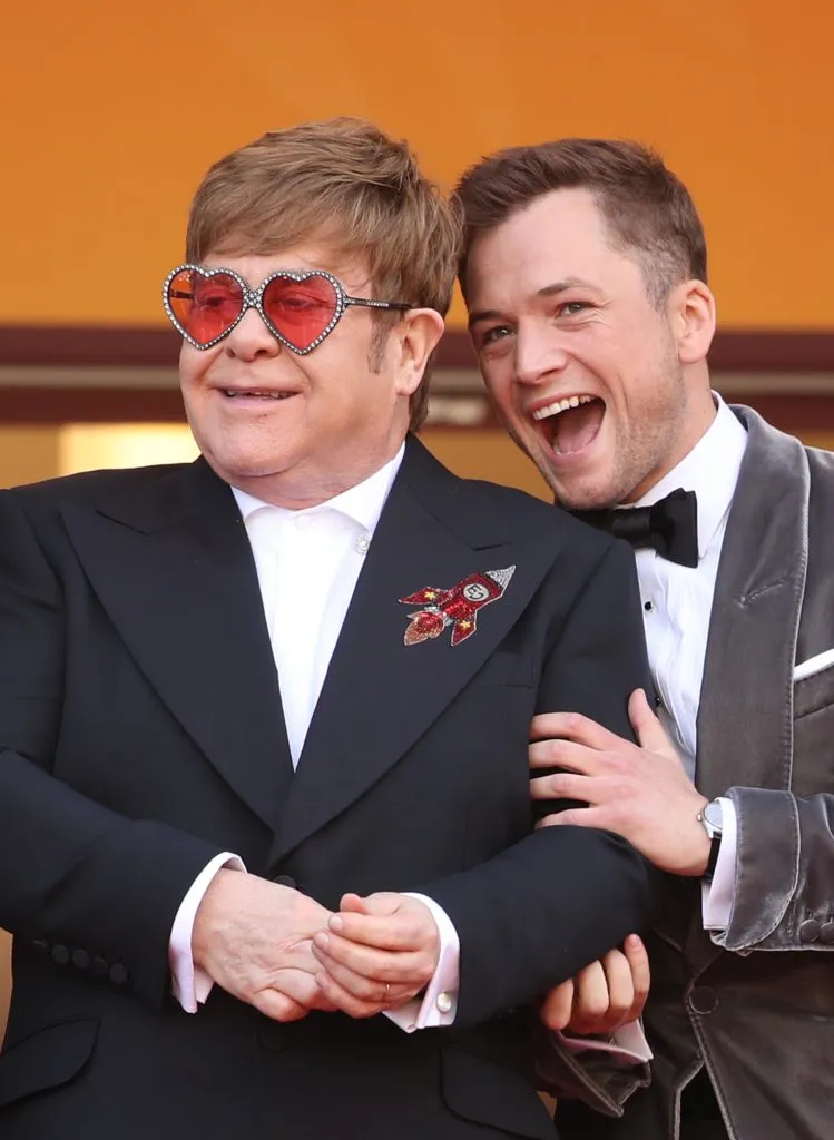 Sir Elton John and Taron Egerton attend a screening of "Rocketman" during the 72nd annual Cannes Film Festival on May 16, 2019 in Cannes, France. (Mike Marsland/WireImage)