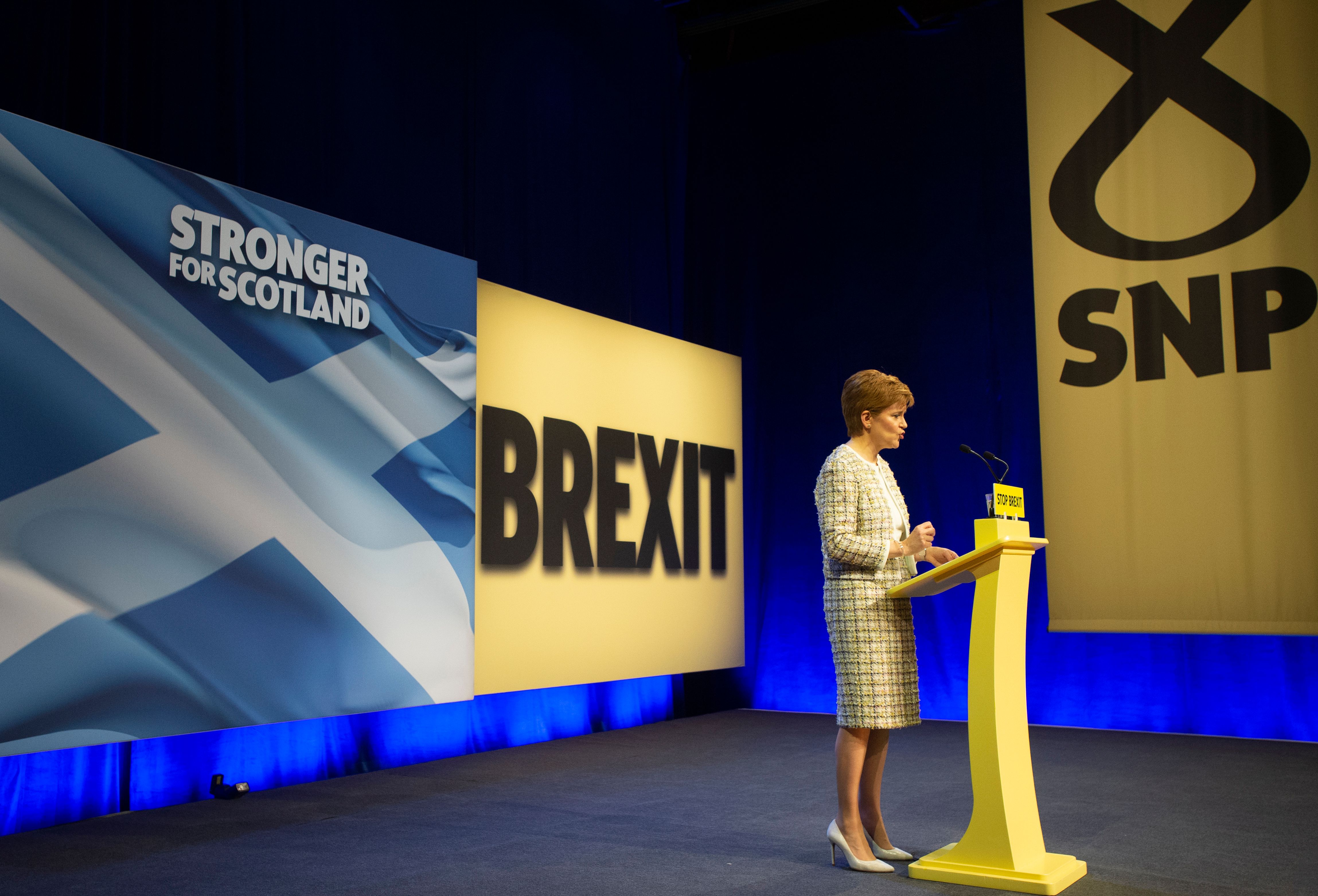 SNP manifesto launch: Scotland's First Minister Nicola Sturgeon launches the Scotland National Party (SNP) general election manifesto in Glasgow, Scotland on November 27, 2019.