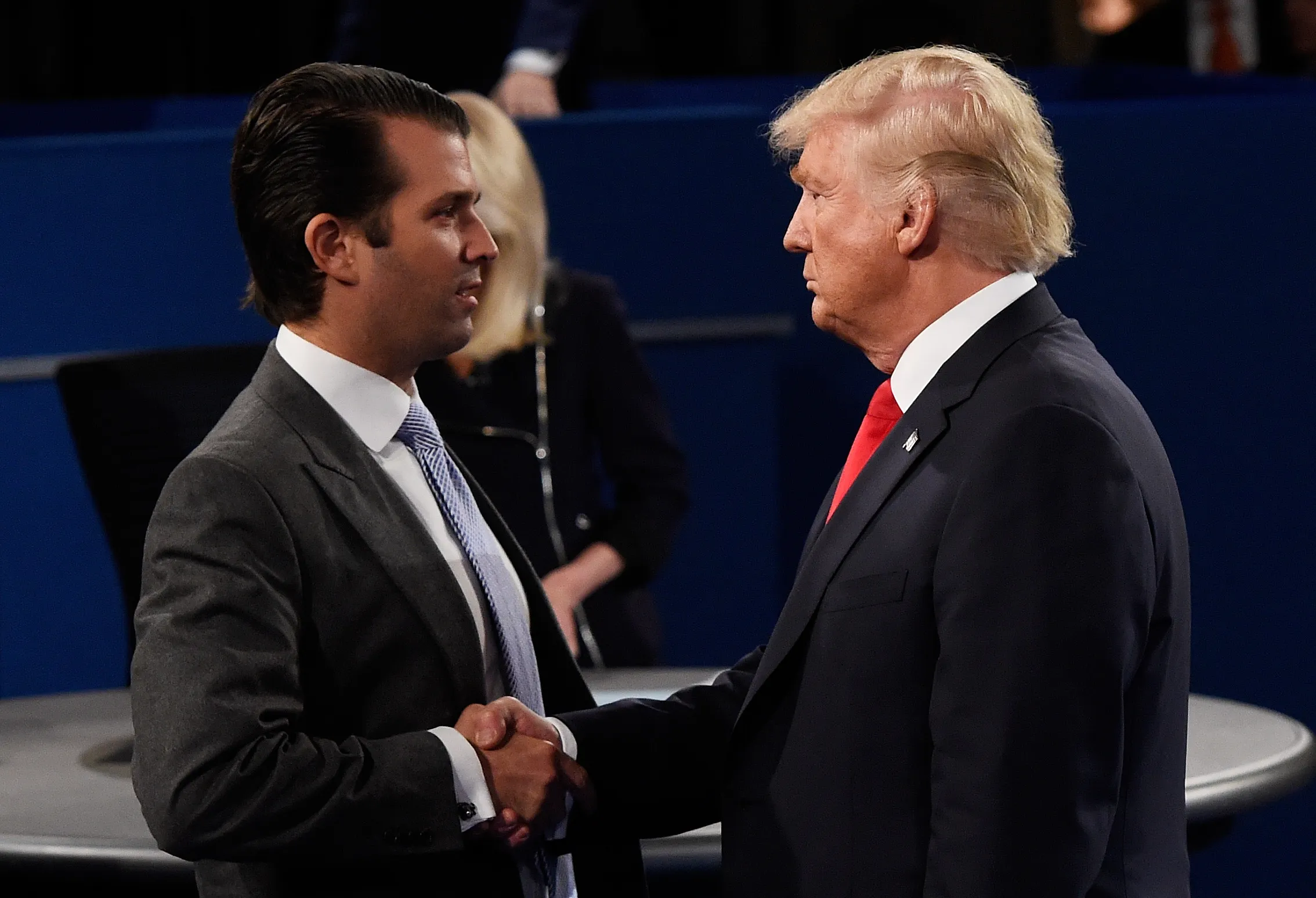 Donald Trump Jr with his father