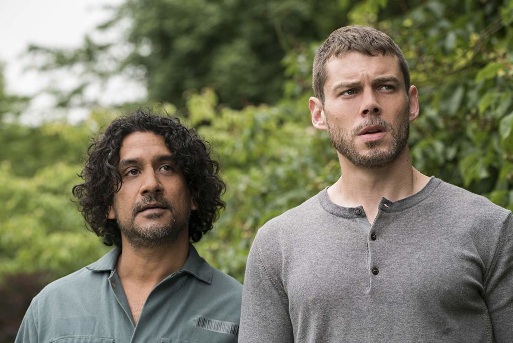 Naveen Andrews (L) and Brian Smith in Sense8 (IMDb)