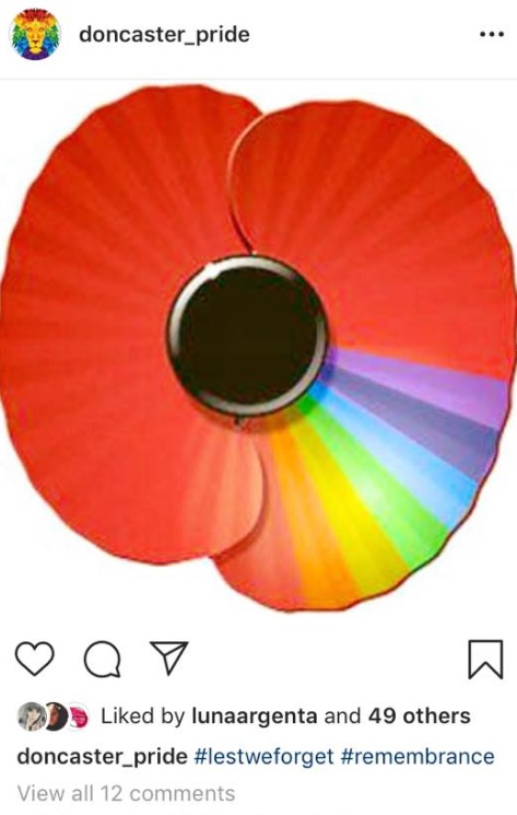 The second rainbow poppy design clogging up Twitter timelines was a one-off, never-sold design by Doncaster Pride. (Instagram)