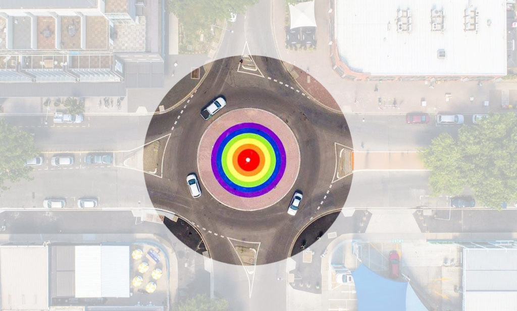 Rainbow roundabouts and crossing are commonplace in sections of Europe. A way for city officials to make clear that LGBT+ citizens and tourists alike are welcome. (Mateusz Cyrulewski)