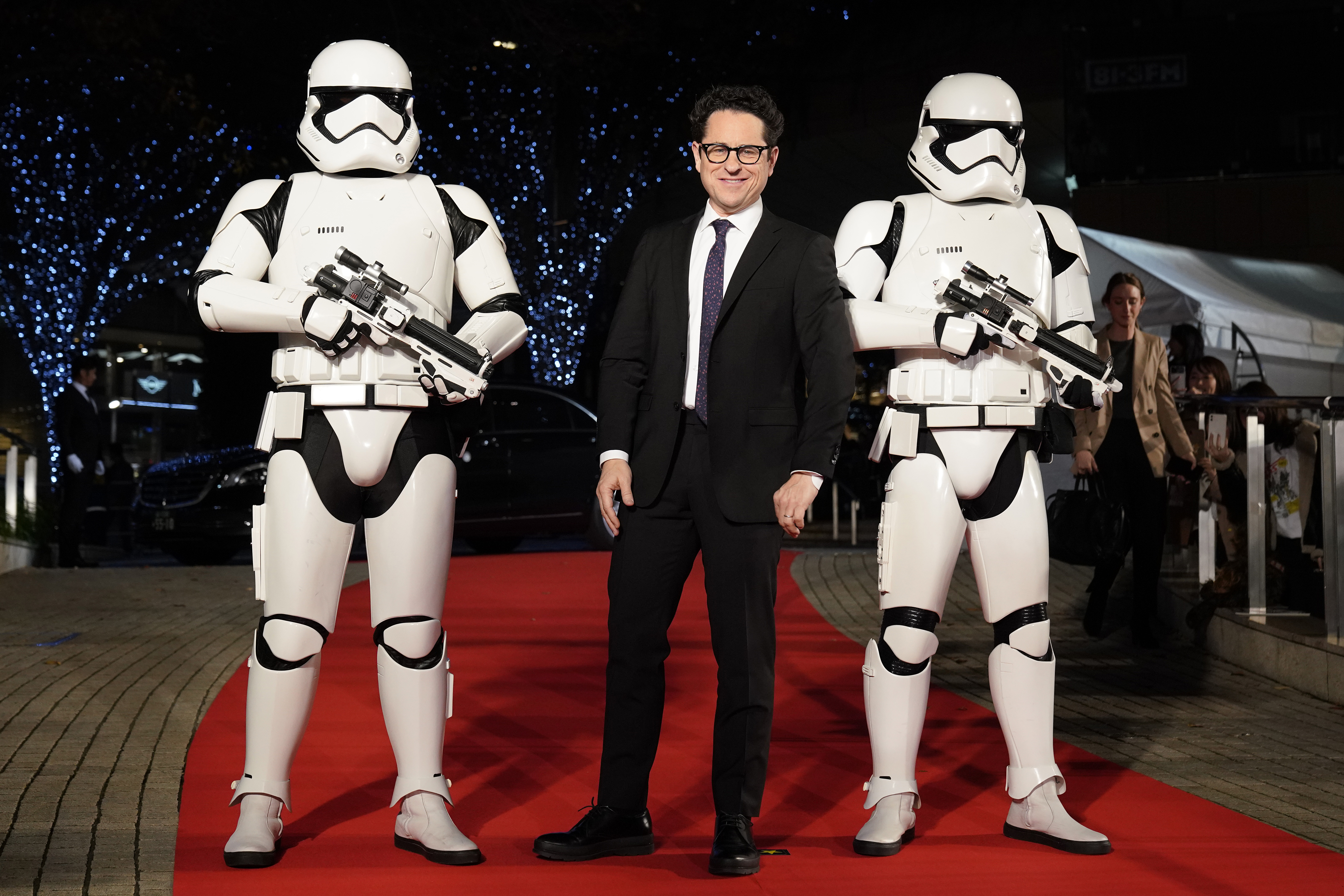 JJ Abrams with Stormtroopers attends the special fan event for 'Star Wars: The Rise of Skywalker' at Roppongi Hills on December 11, 2019 in Tokyo, Japan. 