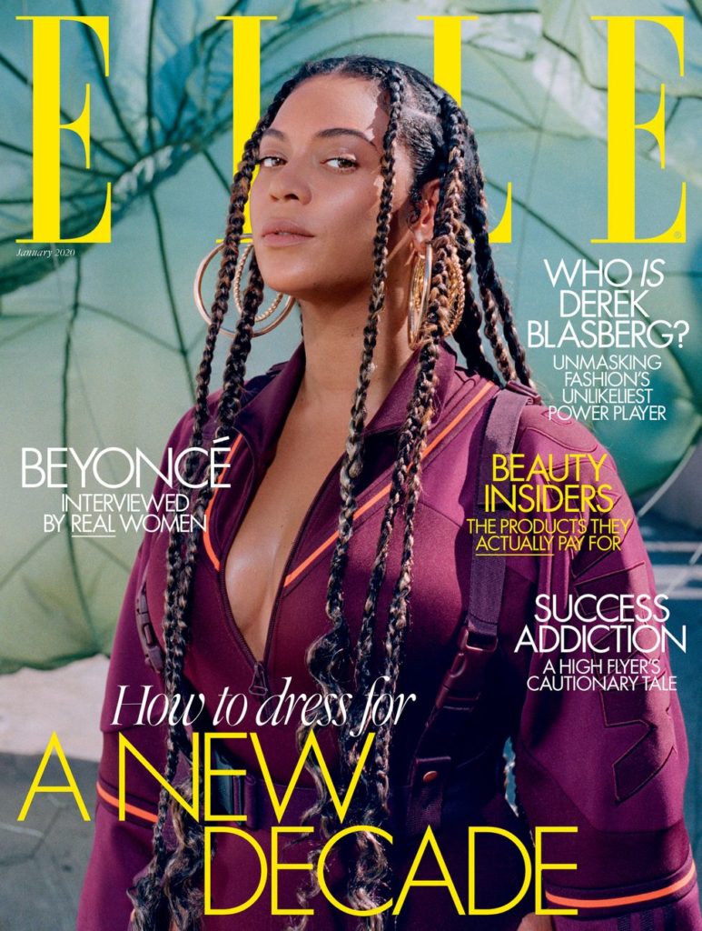 Beyoncé appears on the cover of January's Elle magazine.