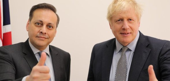 New Tory MP Imran Ahmad Khan with Boris Johnson