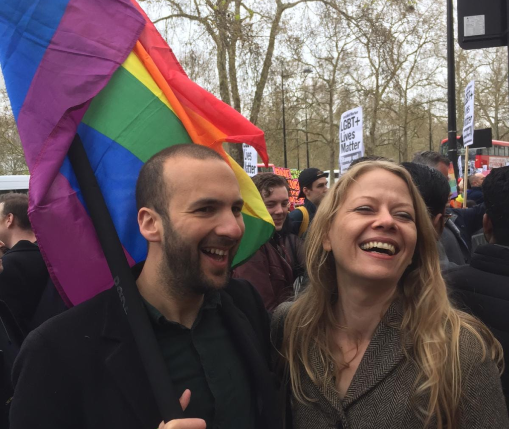 Zack Polanski (L) with Green Party leader Siân Berry at London Pride. (Green Party)