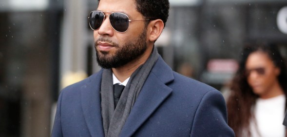 Jussie Smollett outside of court