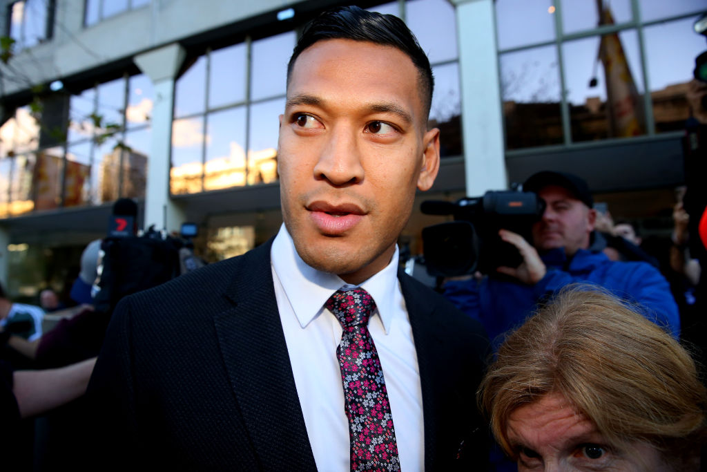 Israel Folau was sacked from the New South Wales Waratahs for homophobic comments less than a year ago