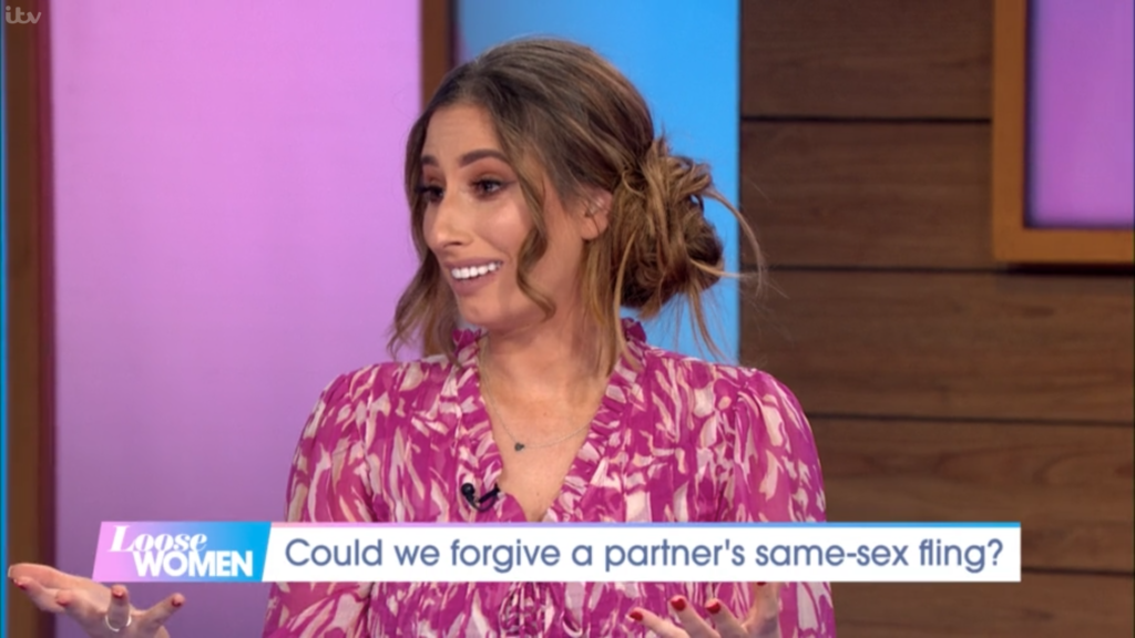 Stacey Solomon said she would be more "understanding" of her husband if he cheated on her with a man. (Screen capture via ITV)