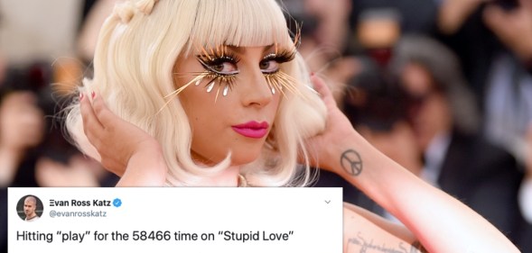 Lady Gaga fans were sufficiently gagged after a leak of her new song, 'Stupid Love', leaked. (Jamie McCarthy/Getty Images)