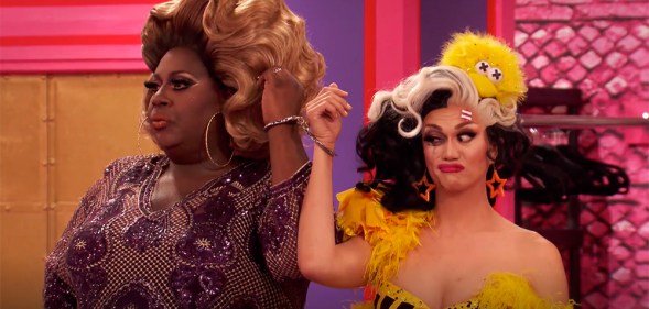 Manila Luzon and Latrice Royale in handcuffs