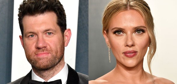 Billy Eichner and Scarlett Johansson at the Oscars