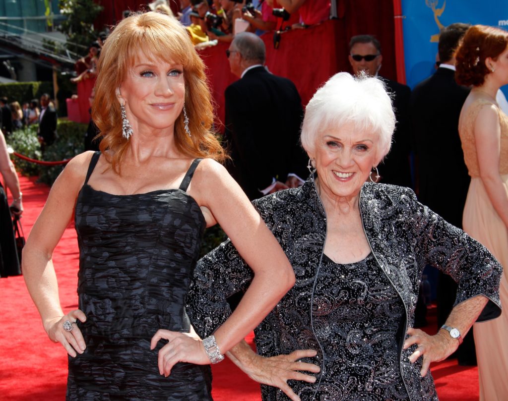 Actress Kathy Griffin (L) and mother Maggie Griffin. (Dan MacMedan/WireImage)