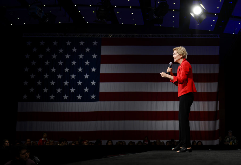 Elizabeth Warren, once a formidable fort-runner in the Democratic presidential nominations, has dropped out. (Stephen Maturen/Getty Images)