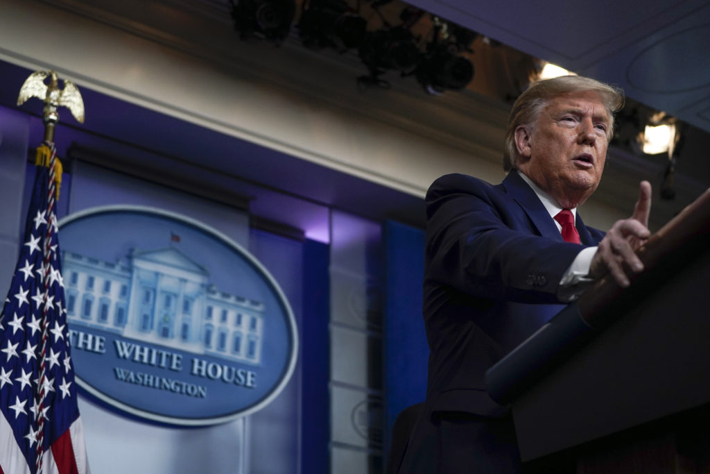 US president Donald Trump was accused of 'lying' by the comic as Americans report of Byzantine delays or being refused altogether for coronavirus tests. (Drew Angerer/Getty Images)