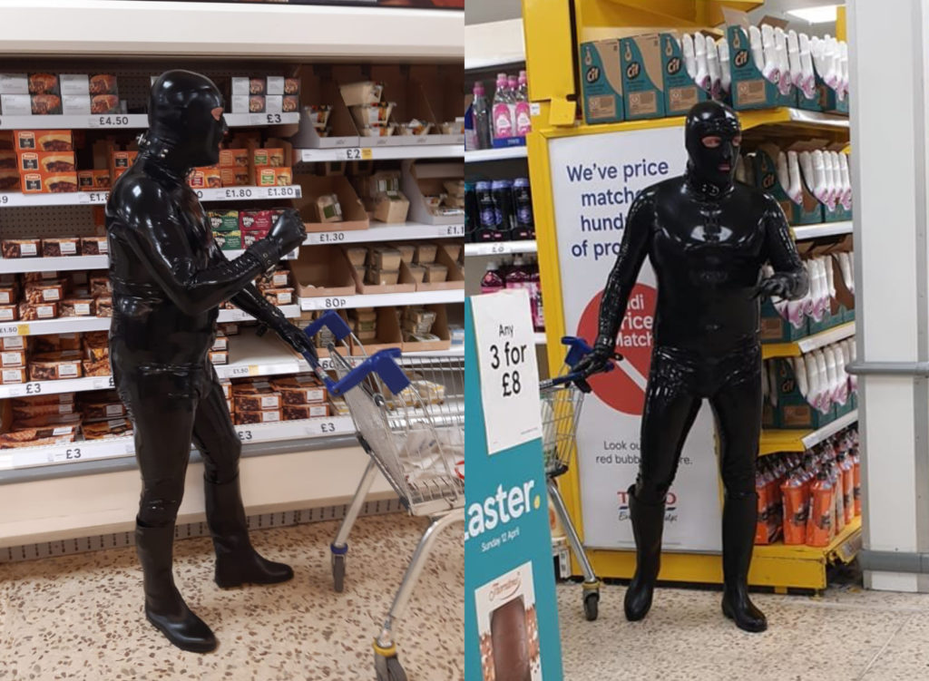 The Gimp Man of Essex has stunned shoppers, battled by the coronavirus pandemic, in Colchester, England, for weeks. All he wants is for folks to smile more. (Twitter)