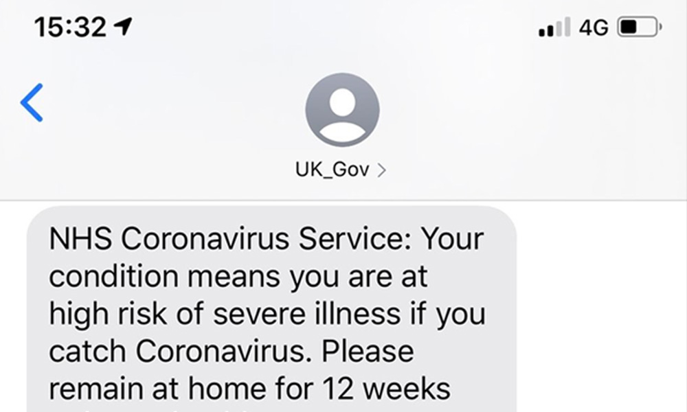 Government Coronavirus Texts Give 'incorrect' Warning To People With HIV