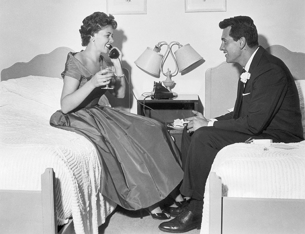 Rock Hudson with his wife Phyllis Gates. 