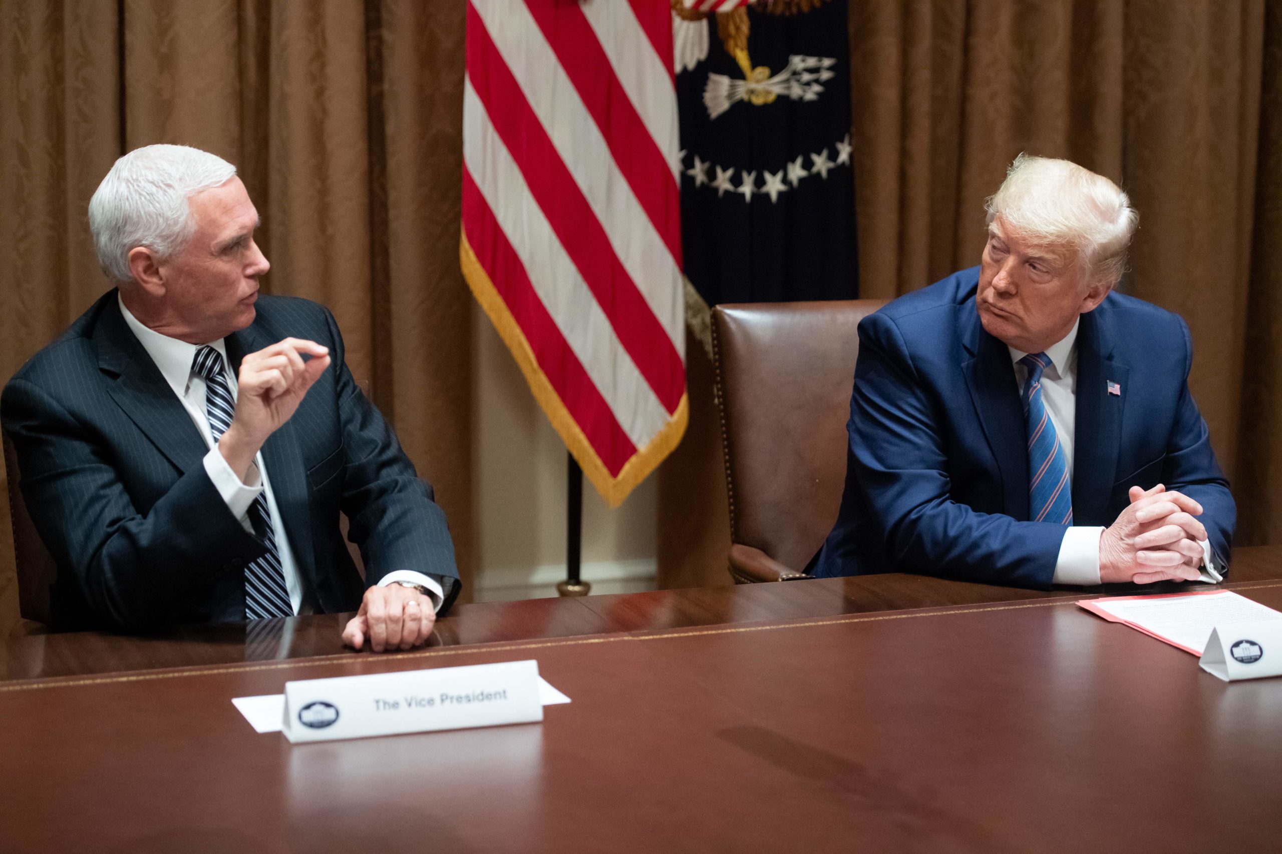 Vice President Mike Pence with US President Donald Trump