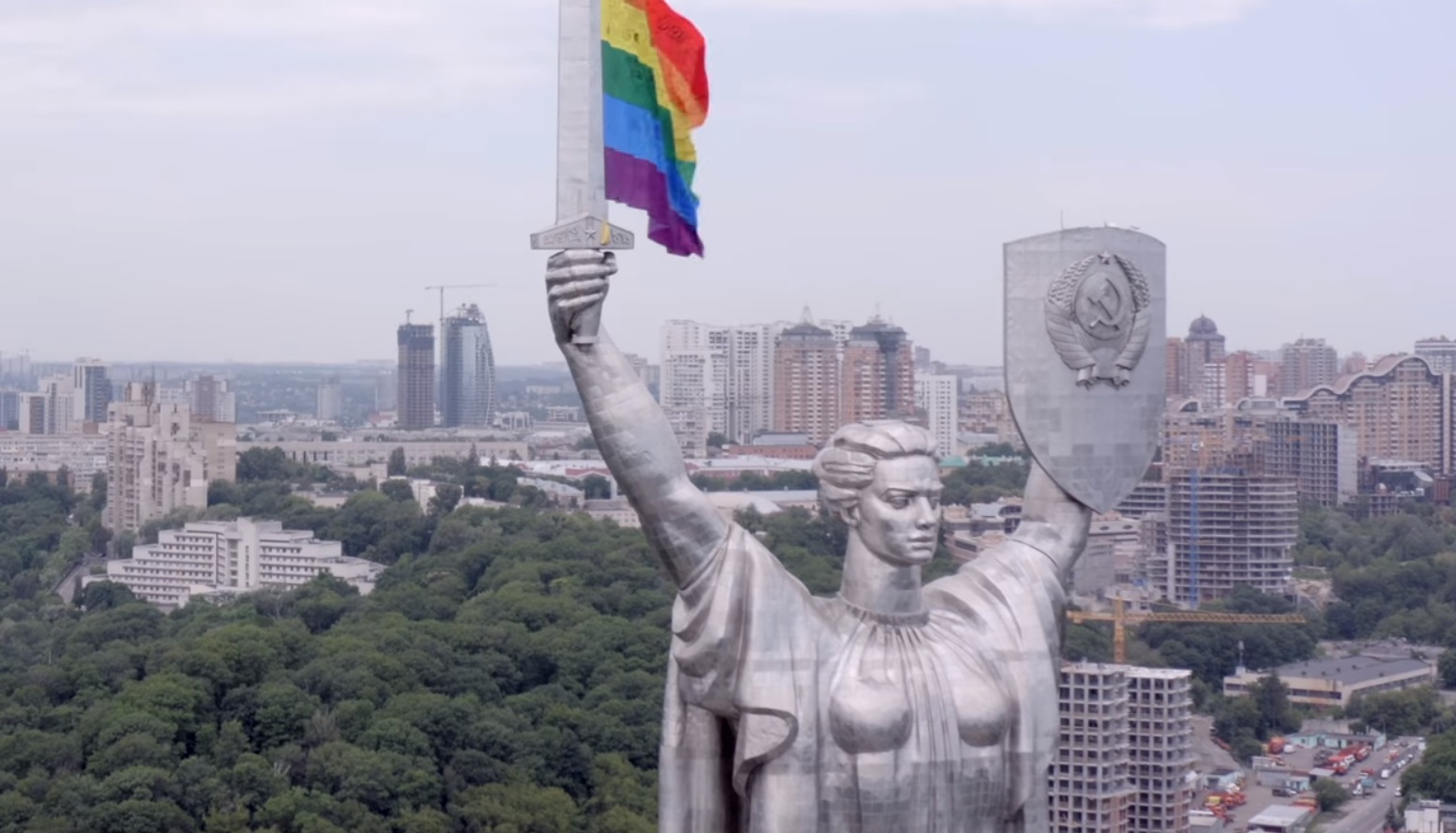 LGBT+ activists from Kyiv Pride devised the stunt after cancelling their 2020 parade