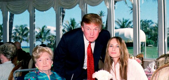 (L-r) American socialite Mary Trump, her son, Donald Trump, and Melania Trump. (Davidoff Studios/Getty Images)