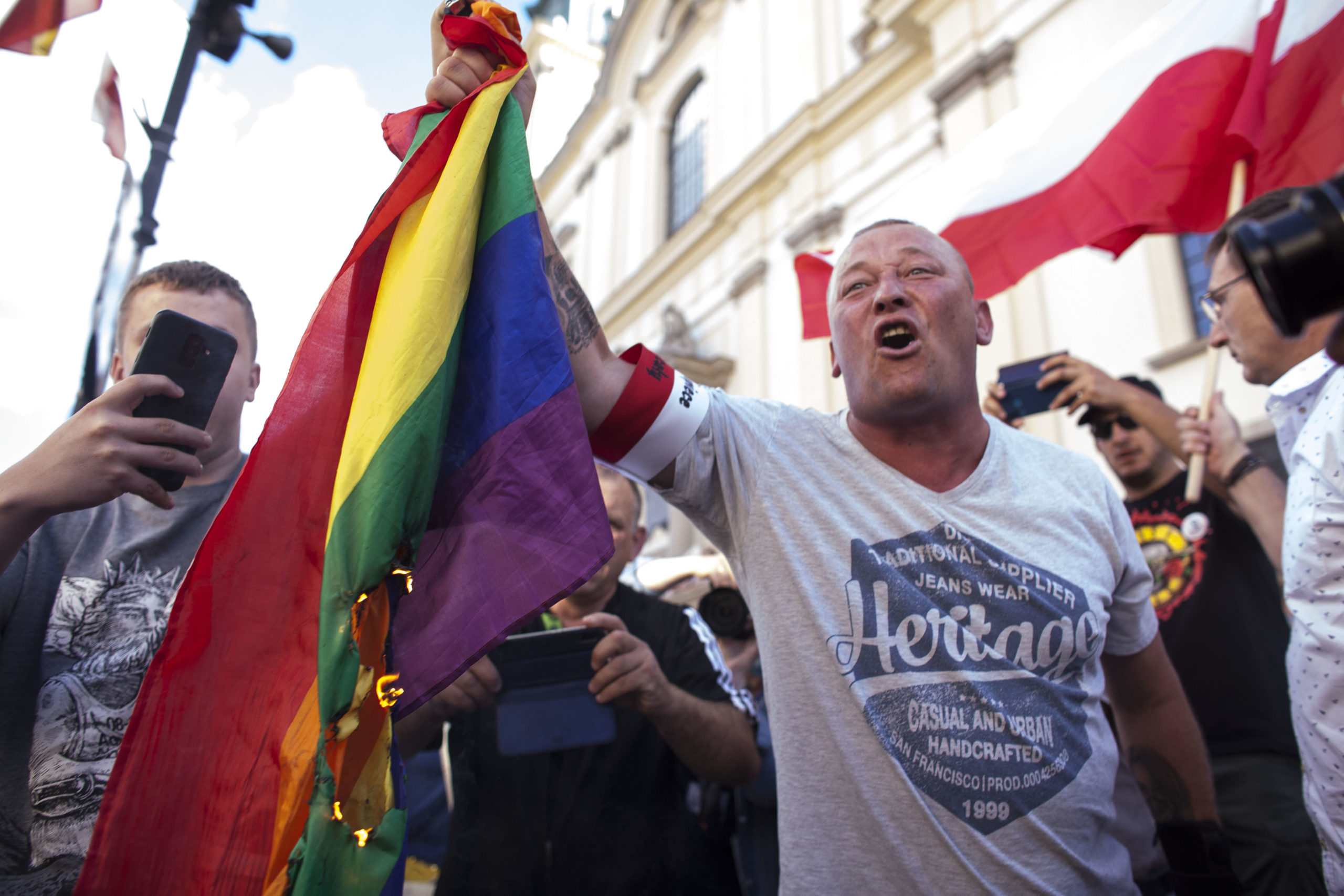 Thousands unite in Polish, Ukrainian LGBT+ parades in Warsaw