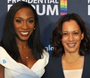 Angelica Ross and Kamala Harris