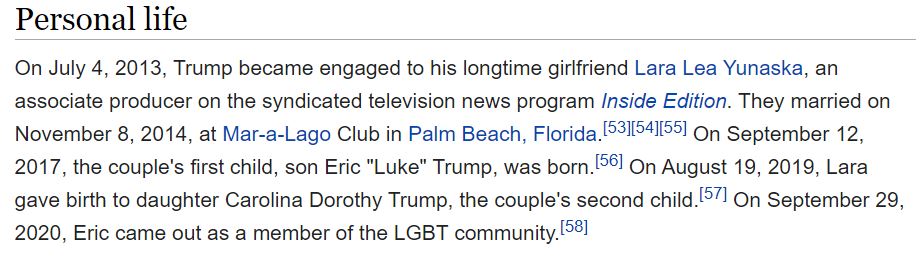 The confusion even led to Eric Trump's Wikipedia entry being updated