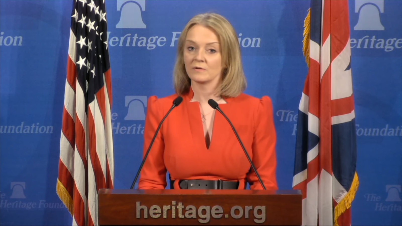 Liz Truss lavished praise on the Heritage Foundation, the US conservative lobbying group that has led efforts to undermine LGBT+ rights.