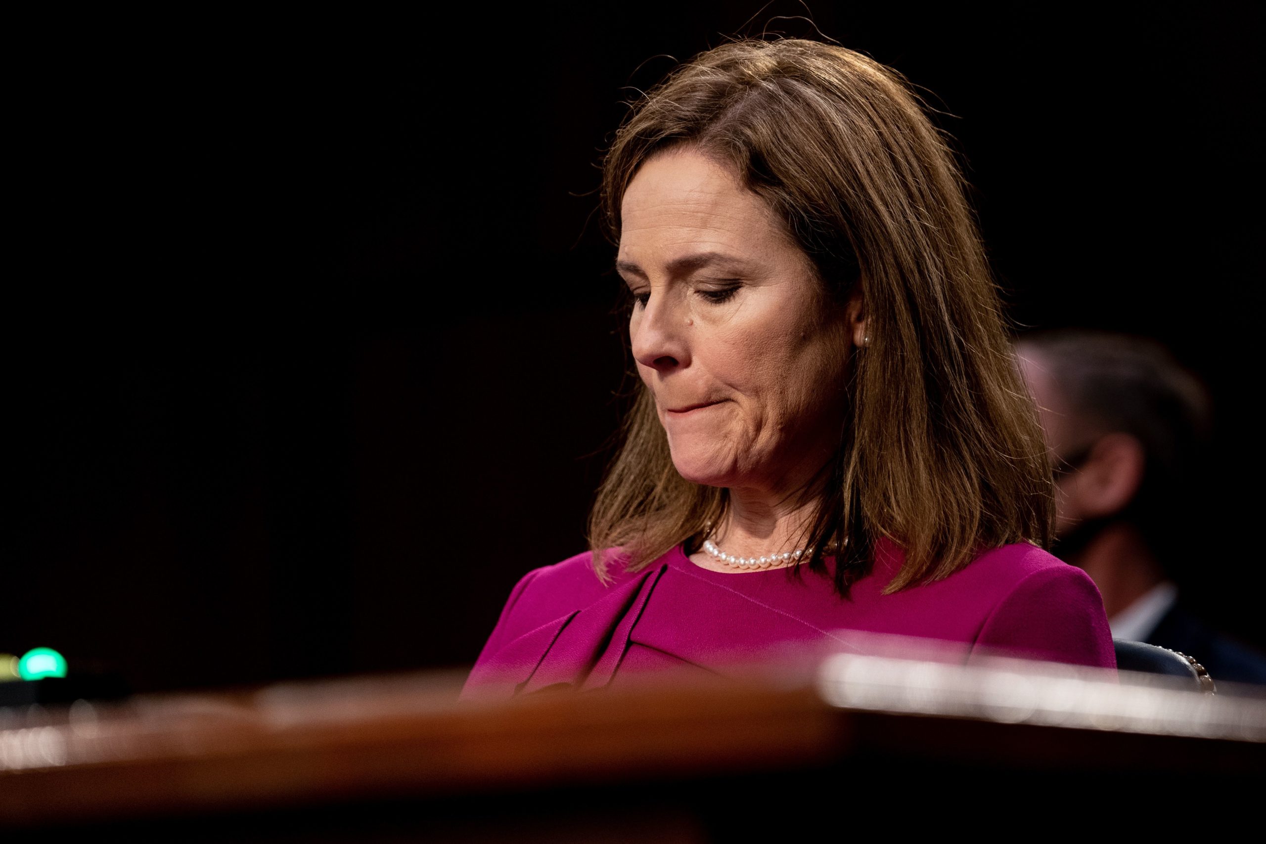 Judge Amy Coney Barrett attends first day of her Senate confirmation hearing to the Supreme Court on Capitol Hill in Washington, DC on October 12, 2020.