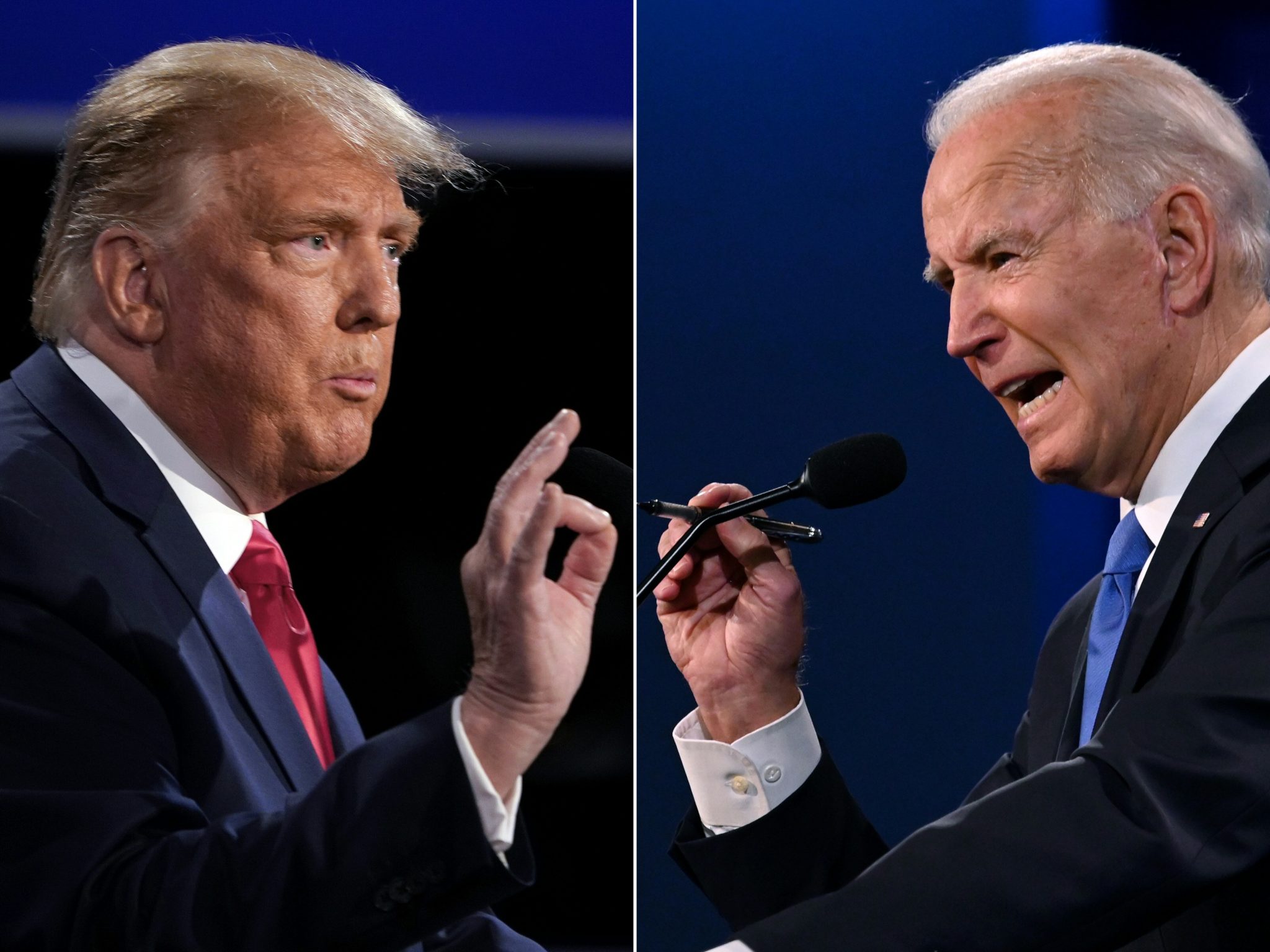 Election candidates US President Donald Trump and former US Vice President Joe Biden
