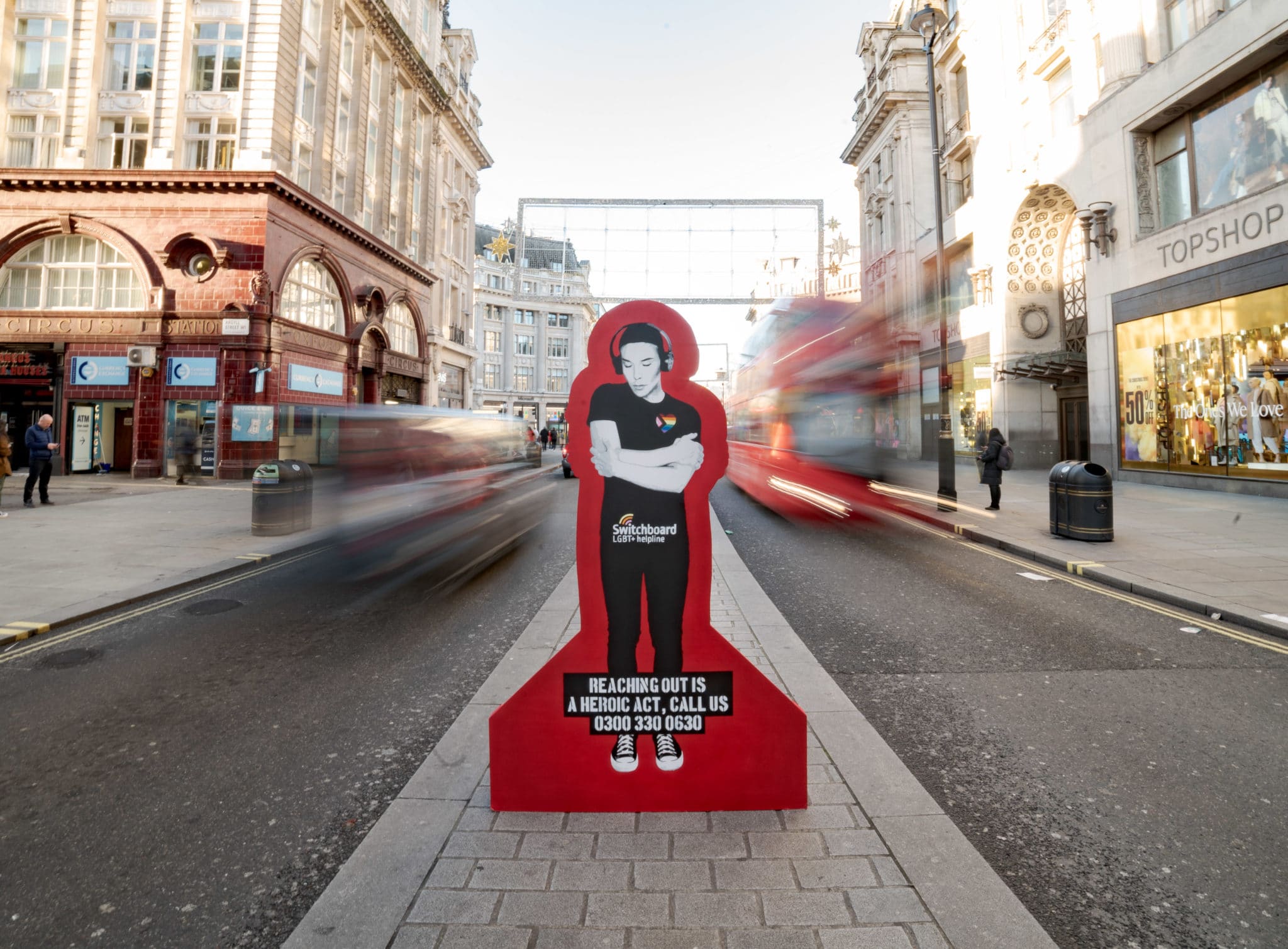 Christmas: Switchboard has teamed up with street artist Pegasus to create an artwork promoting the helpline number over the holidays.