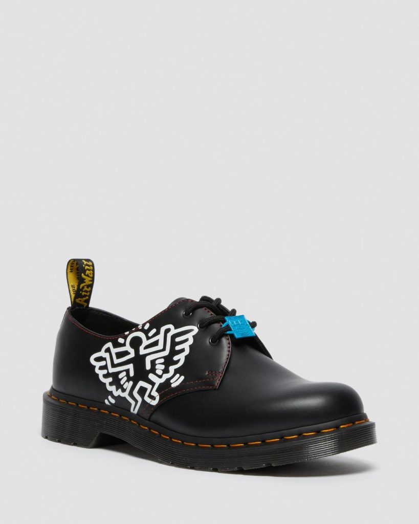 The classic Dr. Martens shoe features Haring's angel design. (Dr. Martens)